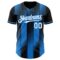 Custom Black White-Electric Blue Gradient Classic Vertical Stripe Authentic Baseball Jersey