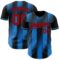 Custom Black Red-Electric Blue Gradient Classic Vertical Stripe Authentic Baseball Jersey