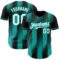 Custom Black White-Aqua Gradient Classic Vertical Stripe Authentic Baseball Jersey