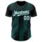 Custom Black White-Midnight Green Gradient Classic Vertical Stripe Authentic Baseball Jersey