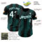 Custom Black White-Midnight Green Gradient Classic Vertical Stripe Authentic Baseball Jersey