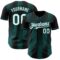 Custom Black White-Midnight Green Gradient Classic Vertical Stripe Authentic Baseball Jersey