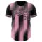 Custom Black-Light Pink Gradient Classic Vertical Stripe Authentic Baseball Jersey