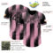 Custom Black-Light Pink Gradient Classic Vertical Stripe Authentic Baseball Jersey