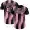 Custom Black-Light Pink Gradient Classic Vertical Stripe Authentic Baseball Jersey