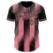 Custom Black-Medium Pink Gradient Classic Vertical Stripe Authentic Baseball Jersey