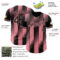 Custom Black-Medium Pink Gradient Classic Vertical Stripe Authentic Baseball Jersey