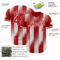 Custom Red-White Gradient Classic Vertical Stripe Authentic Baseball Jersey