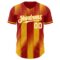 Custom Red White-Gold Gradient Classic Vertical Stripe Authentic Baseball Jersey