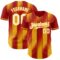 Custom Red White-Gold Gradient Classic Vertical Stripe Authentic Baseball Jersey