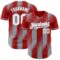 Custom Red White-Gray Gradient Classic Vertical Stripe Authentic Baseball Jersey
