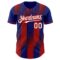 Custom Royal White-Red Gradient Classic Vertical Stripe Authentic Baseball Jersey