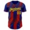 Custom Royal Yellow-Red Gradient Classic Vertical Stripe Authentic Baseball Jersey