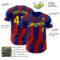 Custom Royal Yellow-Red Gradient Classic Vertical Stripe Authentic Baseball Jersey