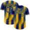 Custom Royal-Yellow Gradient Classic Vertical Stripe Authentic Baseball Jersey
