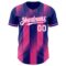 Custom Royal White-Pink Gradient Classic Vertical Stripe Authentic Baseball Jersey