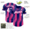 Custom Royal White-Pink Gradient Classic Vertical Stripe Authentic Baseball Jersey