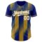 Custom Royal White-Old Gold Gradient Classic Vertical Stripe Authentic Baseball Jersey