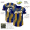 Custom Royal White-Old Gold Gradient Classic Vertical Stripe Authentic Baseball Jersey