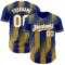 Custom Royal White-Old Gold Gradient Classic Vertical Stripe Authentic Baseball Jersey