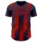 Custom Navy-Red Gradient Classic Vertical Stripe Authentic Baseball Jersey