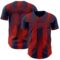 Custom Navy-Red Gradient Classic Vertical Stripe Authentic Baseball Jersey
