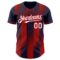 Custom Navy White-Red Gradient Classic Vertical Stripe Authentic Baseball Jersey