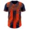 Custom Navy-Orange Gradient Classic Vertical Stripe Authentic Baseball Jersey