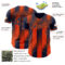 Custom Navy-Orange Gradient Classic Vertical Stripe Authentic Baseball Jersey