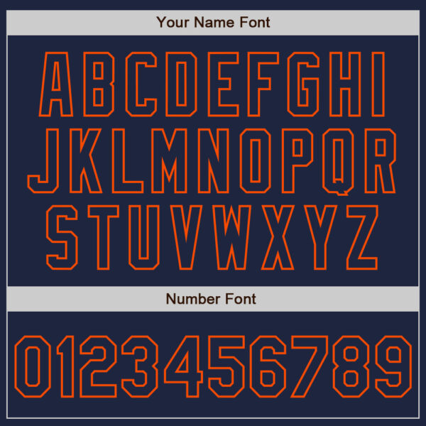 Custom Navy-Orange Gradient Classic Vertical Stripe Authentic Baseball Jersey