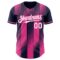 Custom Navy White-Pink Gradient Classic Vertical Stripe Authentic Baseball Jersey