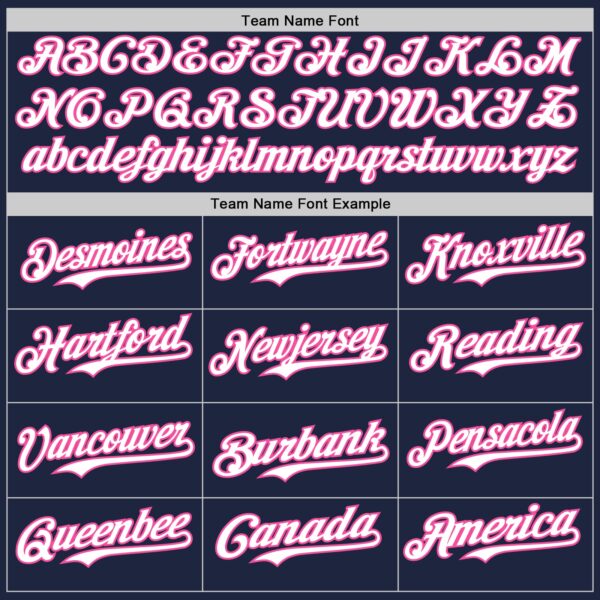 Custom Navy White-Pink Gradient Classic Vertical Stripe Authentic Baseball Jersey
