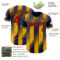 Custom Navy Red-Gold Gradient Classic Vertical Stripe Authentic Baseball Jersey