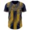 Custom Navy-Old Gold Gradient Classic Vertical Stripe Authentic Baseball Jersey