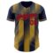 Custom Navy Red-Old Gold Gradient Classic Vertical Stripe Authentic Baseball Jersey