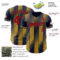 Custom Navy Red-Old Gold Gradient Classic Vertical Stripe Authentic Baseball Jersey