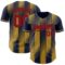 Custom Navy Red-Old Gold Gradient Classic Vertical Stripe Authentic Baseball Jersey