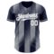 Custom Navy White-Gray Gradient Classic Vertical Stripe Authentic Baseball Jersey