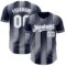 Custom Navy White-Gray Gradient Classic Vertical Stripe Authentic Baseball Jersey