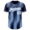 Custom Navy White-Light Blue Gradient Classic Vertical Stripe Authentic Baseball Jersey