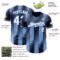 Custom Navy White-Light Blue Gradient Classic Vertical Stripe Authentic Baseball Jersey