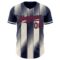 Custom Navy Crimson-Cream Gradient Classic Vertical Stripe Authentic Baseball Jersey
