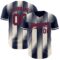 Custom Navy Crimson-Cream Gradient Classic Vertical Stripe Authentic Baseball Jersey
