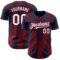 Custom Navy White-Crimson Gradient Classic Vertical Stripe Authentic Baseball Jersey