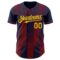 Custom Navy Gold-Crimson Gradient Classic Vertical Stripe Authentic Baseball Jersey