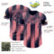 Custom Navy-Medium Pink Gradient Classic Vertical Stripe Authentic Baseball Jersey