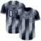 Custom Navy-Silver Gradient Classic Vertical Stripe Authentic Baseball Jersey