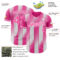 Custom Pink-White Gradient Classic Vertical Stripe Authentic Baseball Jersey