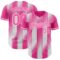 Custom Pink-White Gradient Classic Vertical Stripe Authentic Baseball Jersey