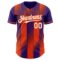 Custom Purple White-Orange Gradient Classic Vertical Stripe Authentic Baseball Jersey